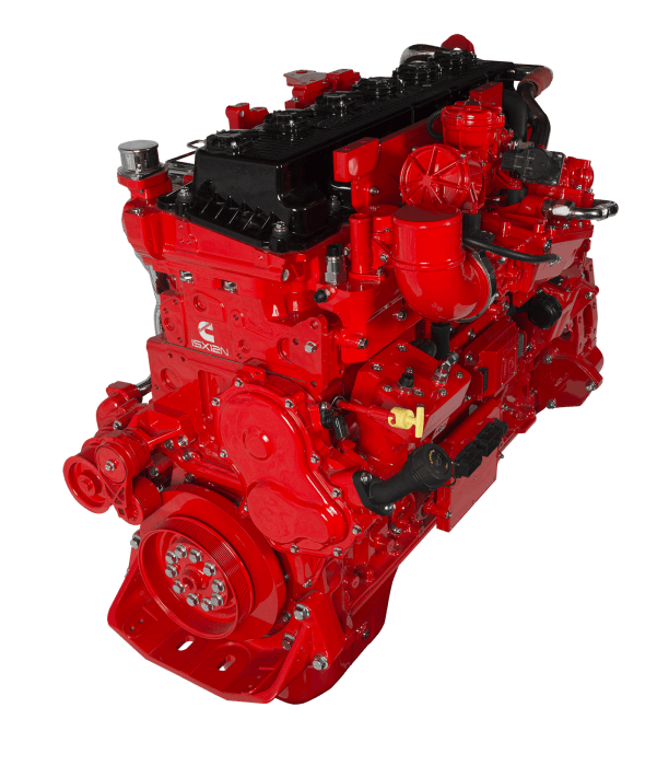 A Cummins ISX 12N engine.